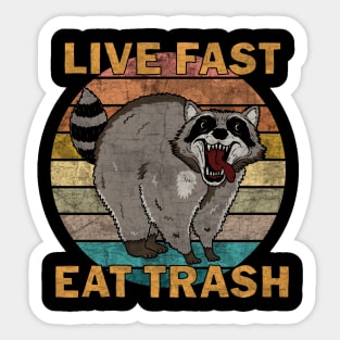 Raccoon - Live Fast Eat Trash Sticker